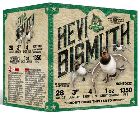 HEVI-Shot 28 Gauge Shotgun Ammo Hevi-Bismuth 3 in 1 oz #4