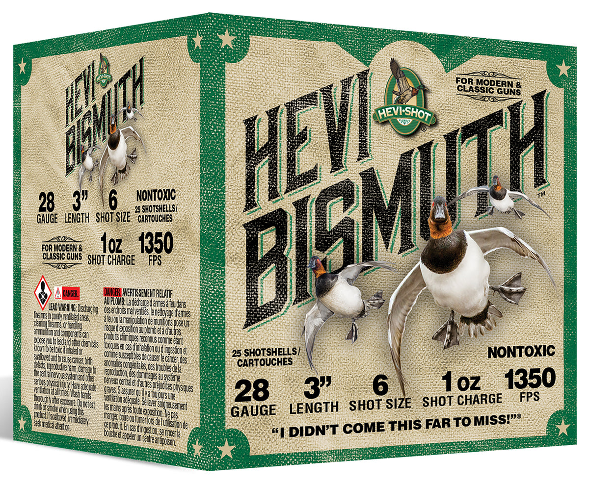 HEVI-Shot 28 Gauge Shotgun Ammo Hevi-Bismuth 3 in 1 oz #6