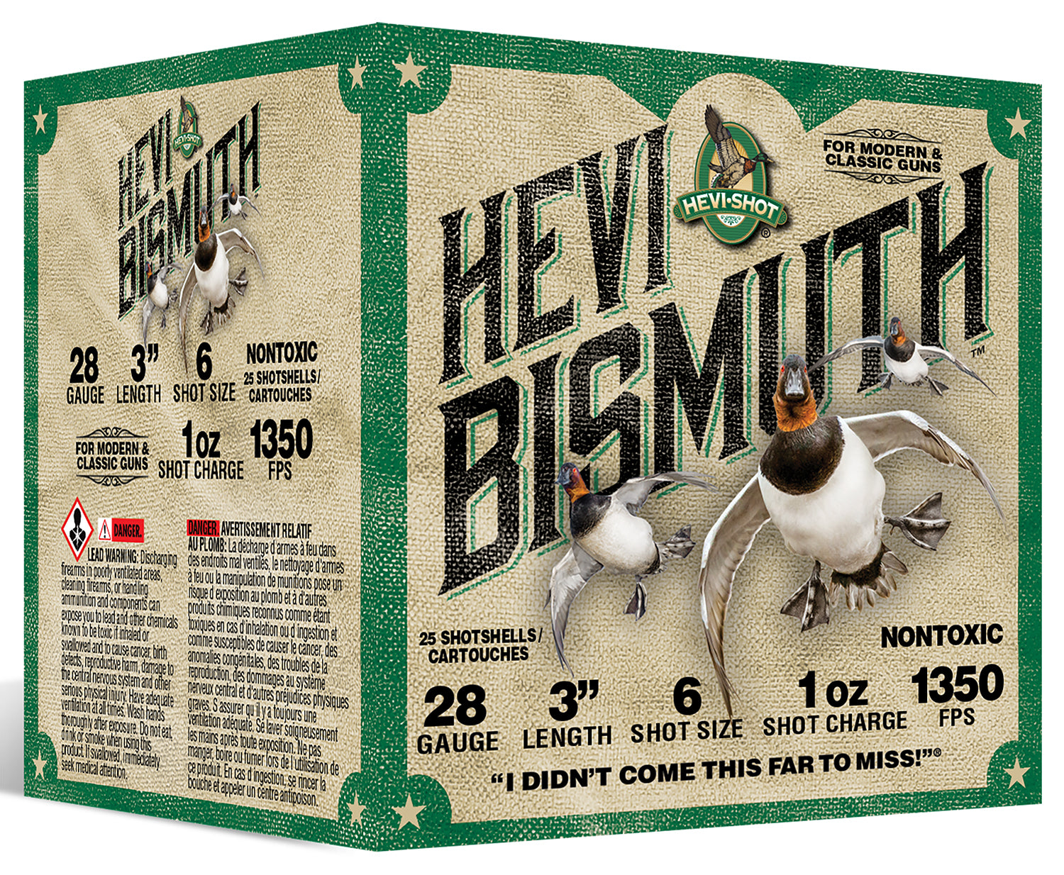HEVI-Shot 28 Gauge Shotgun Ammo Hevi-Bismuth 3 in 1 oz #6