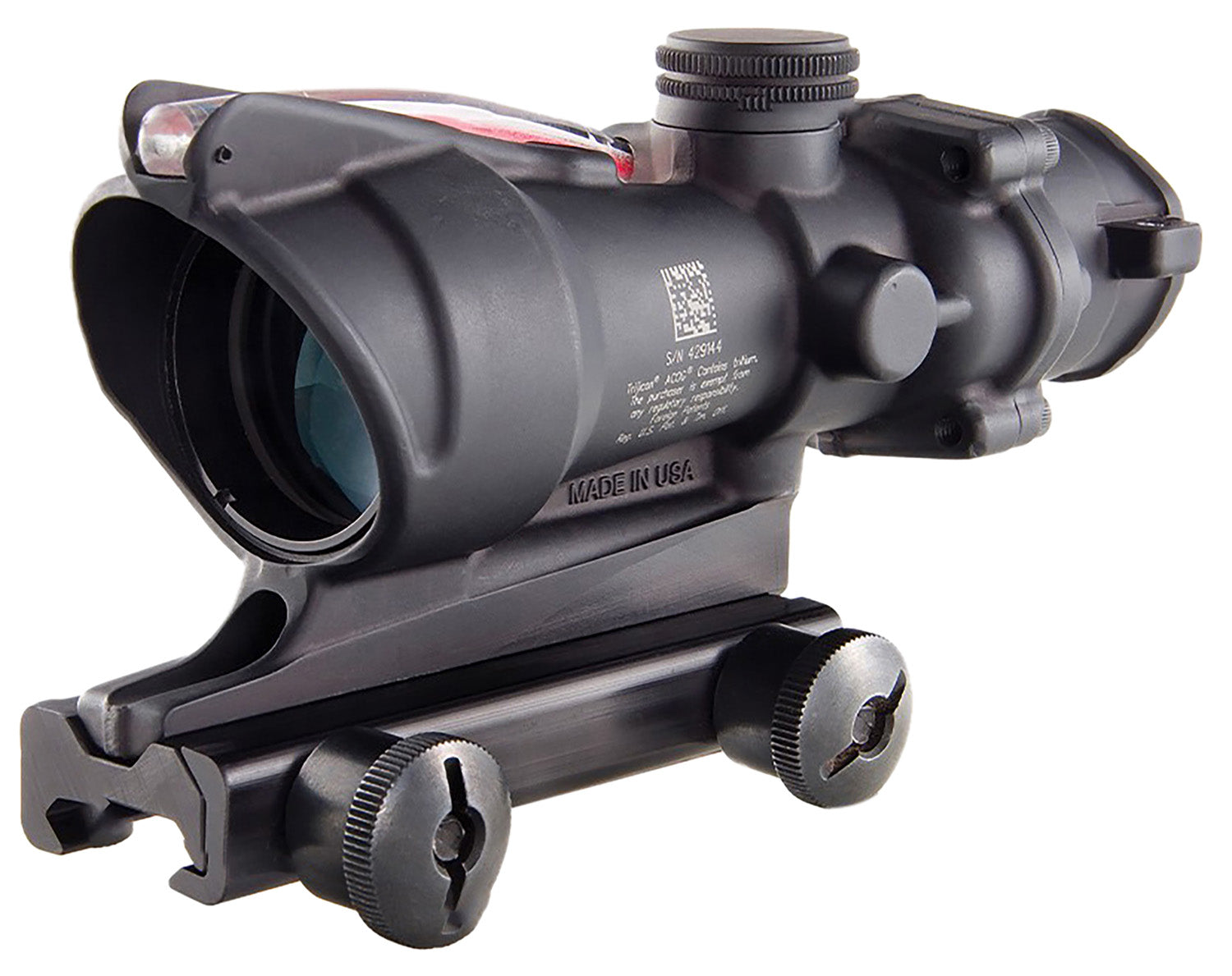Trijicon TA31D100288 ACOG Riflescope 4x32mm Matte Black Illuminated Red Chevron .223/5.56 BDC Reticle