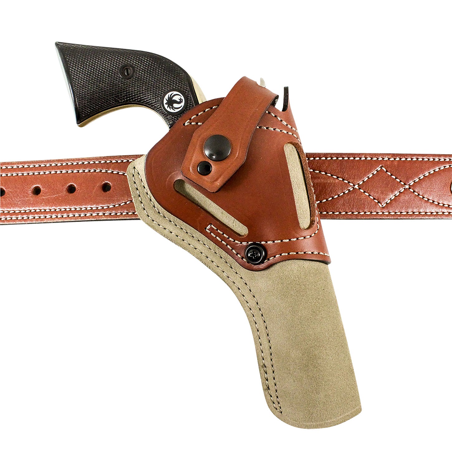 DeSantis Gunhide Wild Hog OWB Holster Natural Leather Fits Heritage Rough Rider 6.50 Ambidextrous