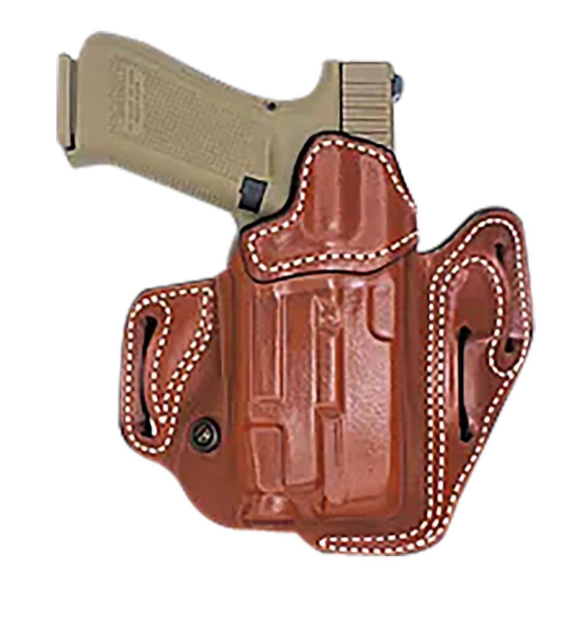 DeSantis Gunhide Vengeance Scabbard OWB Holster Tan Leather Fits Sig P320C/P250C with Red Dot Right Hand