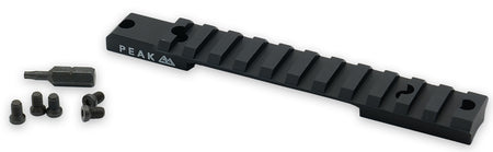 Weatherby J010004 PEAK 44 JRail Matte Black Aluminum Scope Rail for Model 307 Short Action 20 MOA Cant