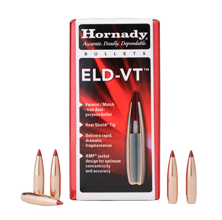 Hornady 26103 ELD-V .264 Caliber 100 Grain Varmint Bullets Box of 100