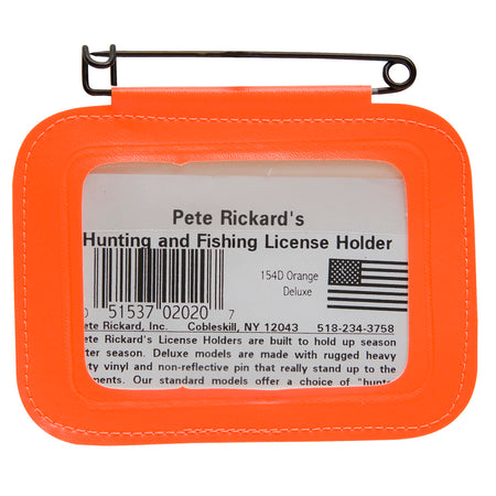 Rickards Heavy-Duty Vinyl Blaze Orange Single Hunting License Holder