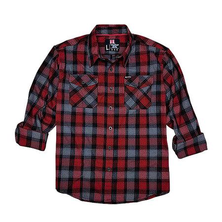 Hornady Flannel Button Up Shirt Red/Black/Gray Large Cotton Polyester Blend