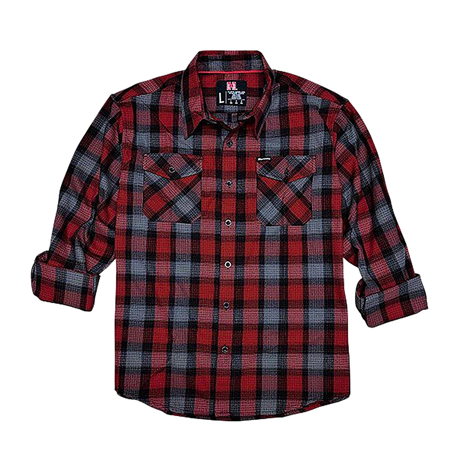 Hornady Flannel Button Up Shirt Red/Black/Gray XL Cotton Polyester Blend