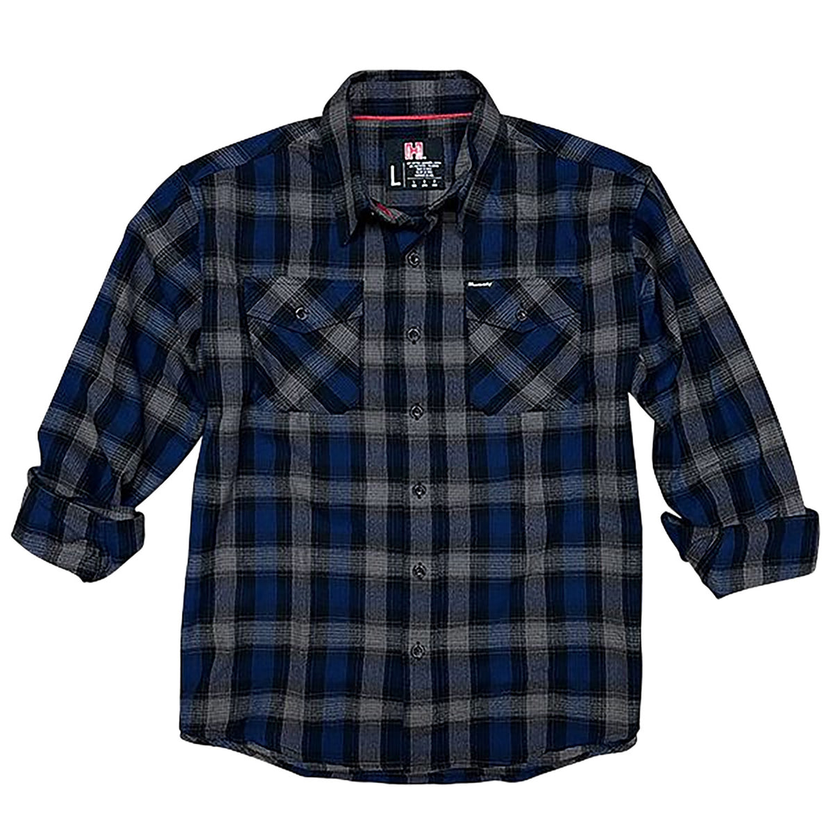 Hornady Flannel Button Up Shirt Navy/Black/Gray 3XL Cotton Polyester Blend