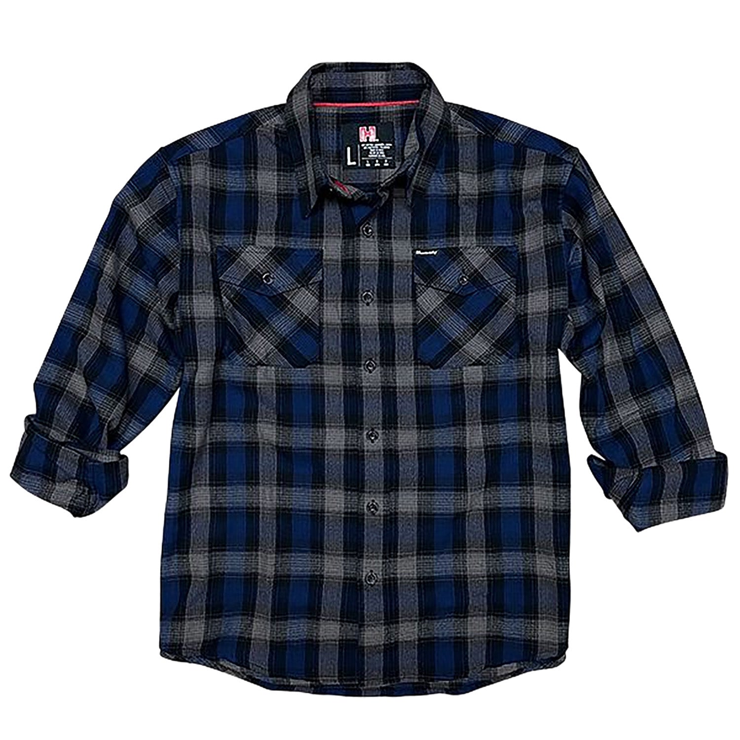 Hornady Flannel Button Up Shirt Navy/Black/Gray 3XL Cotton Polyester Blend