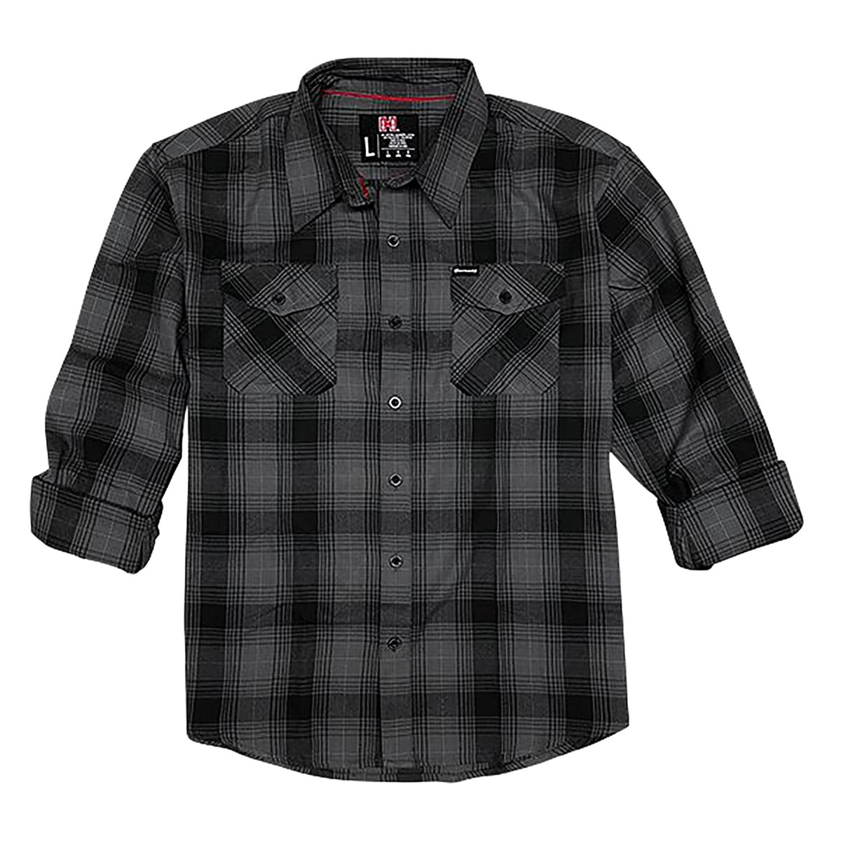 Hornady Flannel Button Up Shirt Gray/Black 2XL Cotton Polyester Blend