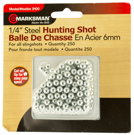 Marksman 3100 1/4" Steel Slingshot Ammo 250 Per Package