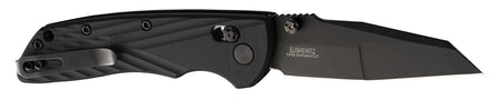 Hogue Deka 3.25" Wharncliffe Folding Pocket Knife, Black Cerakote CPM MagnaCut, Black Crosshatch GRN Handle & Clip
