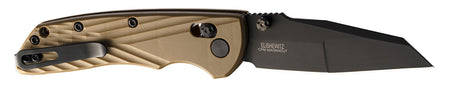Hogue Deka 3.25" Wharncliffe Folding Pocket Knife, Black Cerakote CPM MagnaCut, FDE Crosshatch GRN Handle & Clip