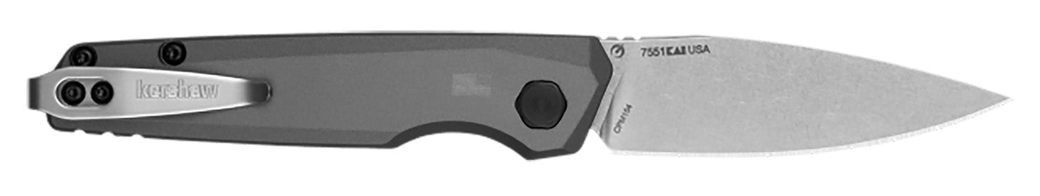 Kershaw Launch 18 Auto Spear Point Knife 2.79" Stonewashed CPM 154 SS Blade, Gray Anodized Aluminum Handle