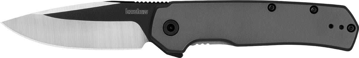 Kershaw Thermal 2.95" Folding Drop Point Knife, Black Oxide Satin Grind 8Cr13MoV Blade, Gray PVD Handle