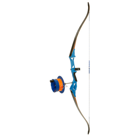 Fin Finder Bank Runner Blue Recurve Bowfishing Bow Package with Sidewinder Reel
