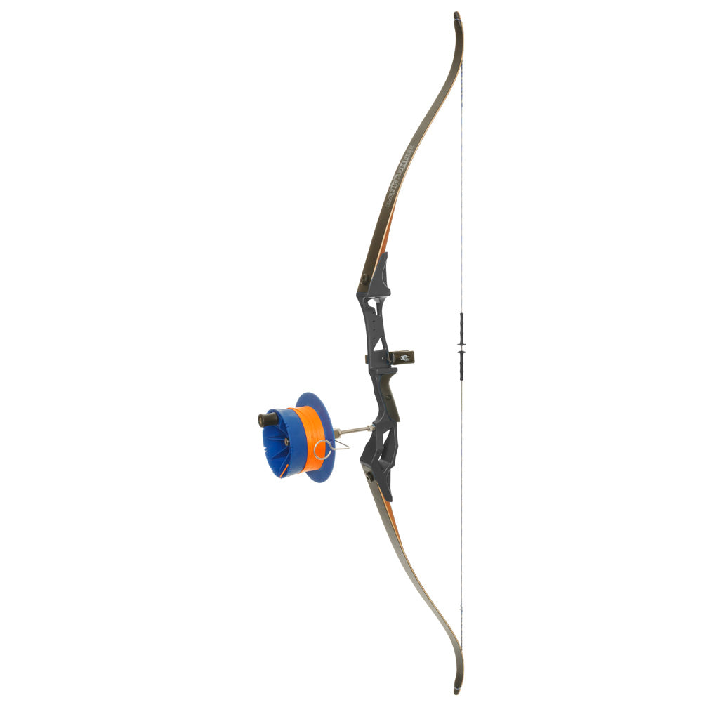 Fin Finder Bank Runner Black Recurve Bowfishing Bow Package with Sidewinder Reel