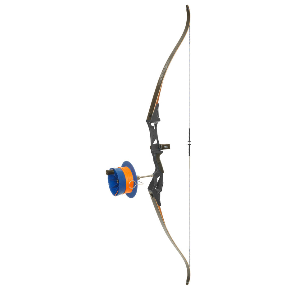 Fin Finder Bank Runner Black Recurve Bowfishing Bow Package with Sidewinder Reel