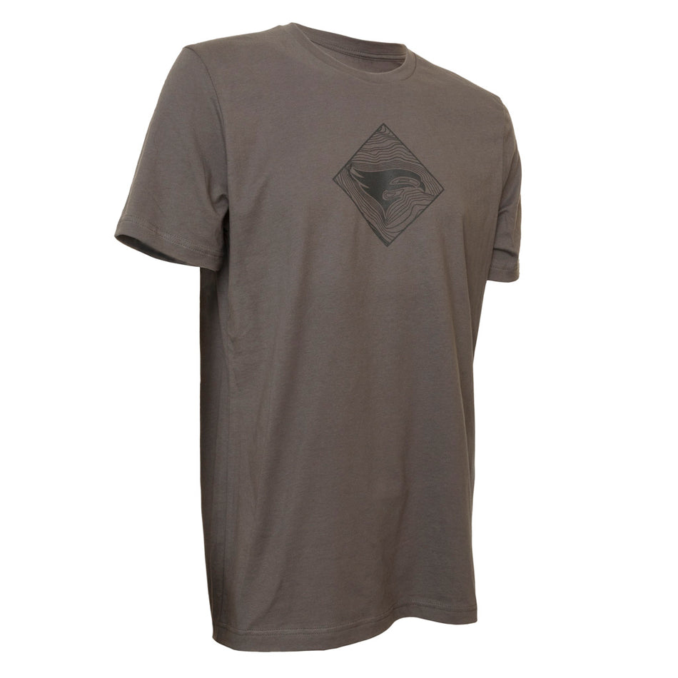 Elevation TOPO Tee Shirt Large Grey Cotton/Poly Blend
