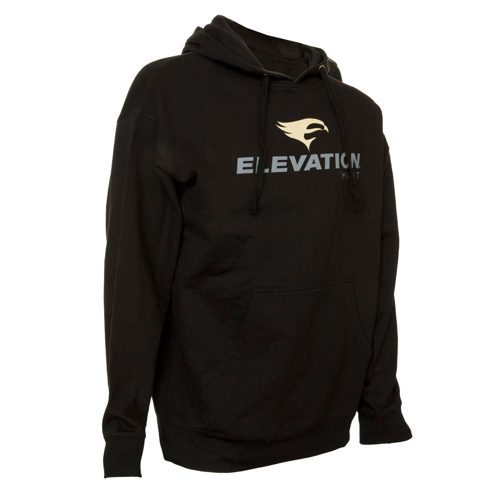 Elevation TOPO Hooded Sweatshirt Large Black Cotton/Poly Fleece