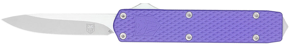 CobraTec Mini Mamba Gen II Automatic OTF Knife 2.25" D2 Blade Purple Anodized Handle Glass Breaker