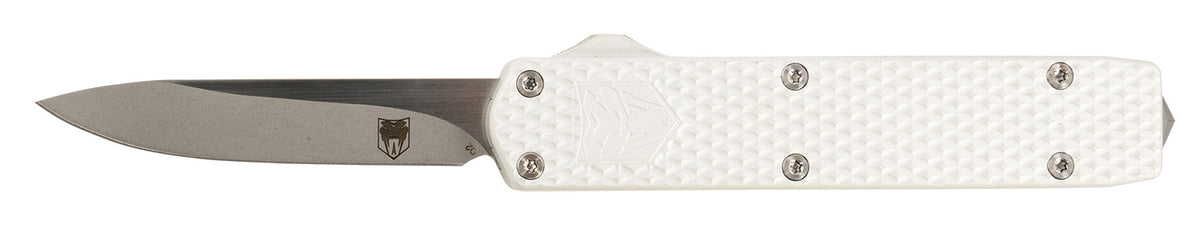CobraTec Mini Mamba Gen II Automatic OTF Knife 2.25" D2 Blade Silver Anodized Handle Glass Breaker