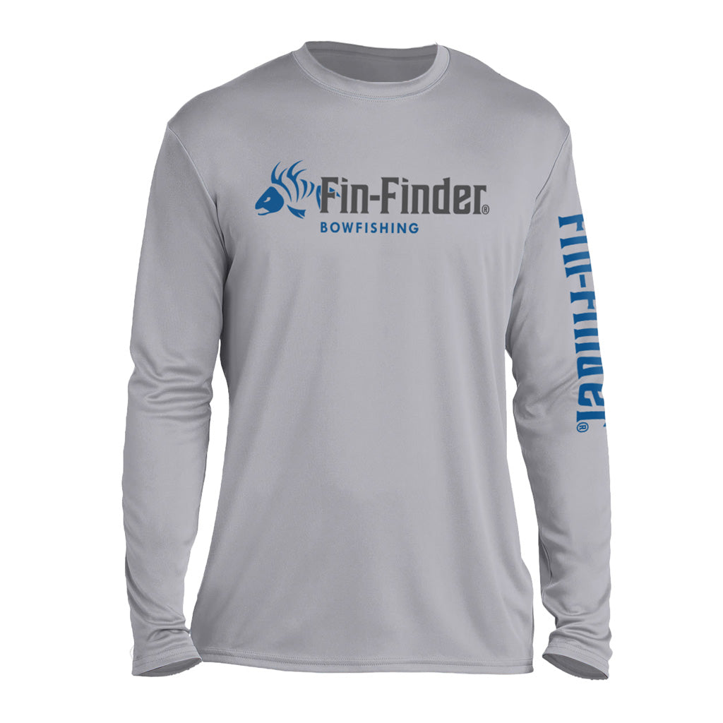 Fin Finder Skulls Quick-Dry Performance Long Sleeve Grey X-Large