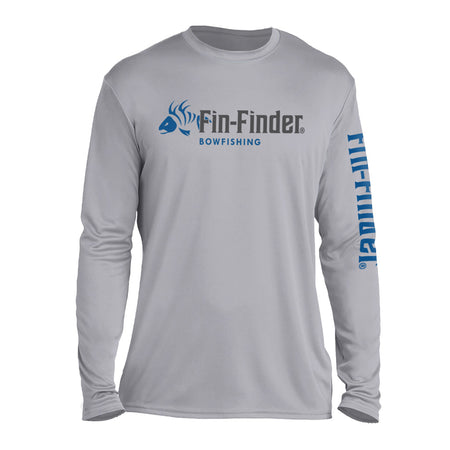 Fin Finder Skulls Long Sleeve Performance Fishing Shirt Grey 2X-Large