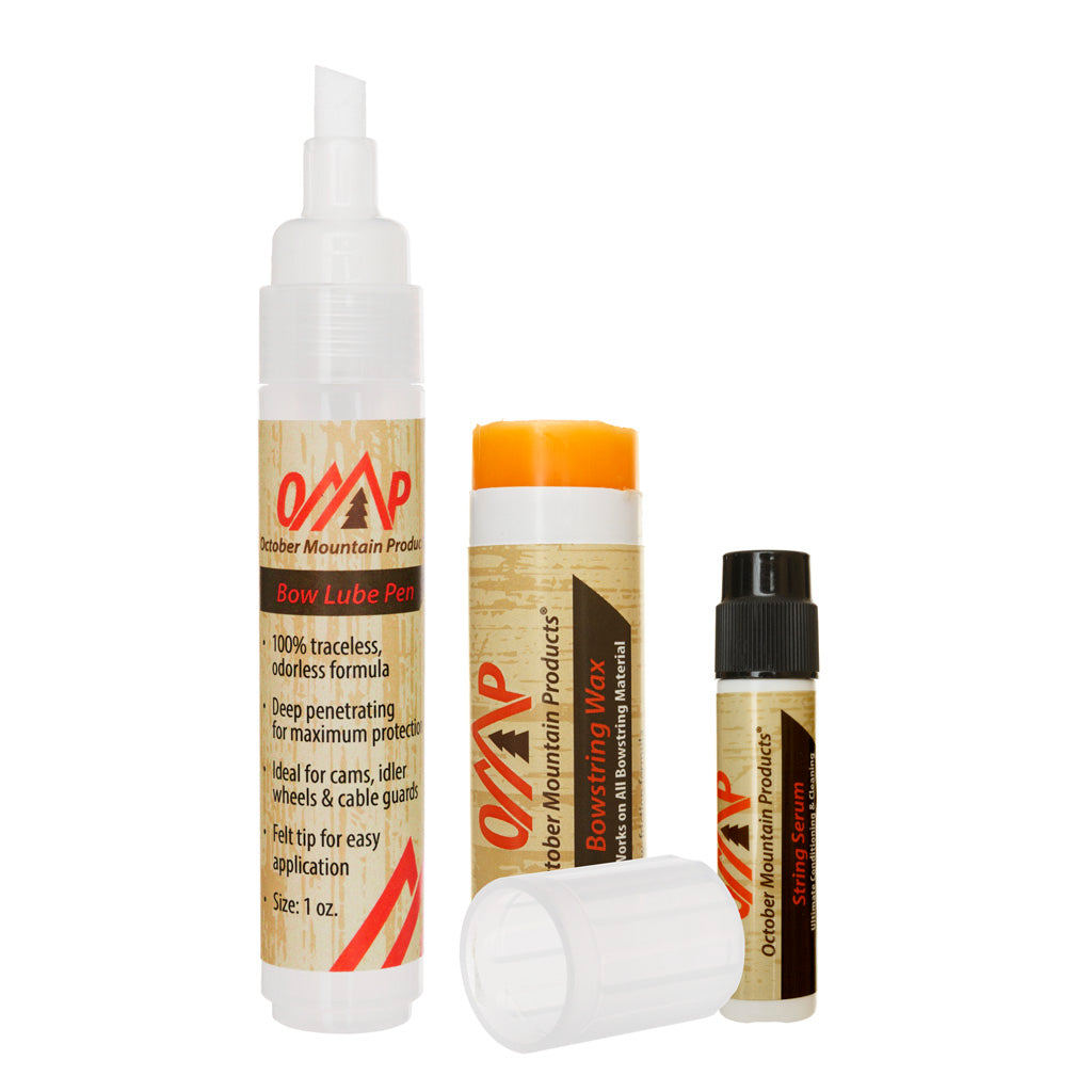 October Mountain Bow Care Kit Lube Pen Bowstring Wax and String Serum