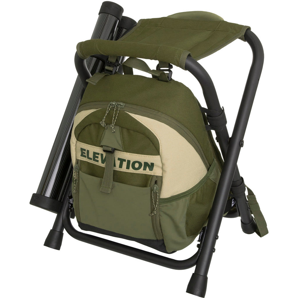 Elevation Nest Lite Shooter Stool Ambush Green with Quiver Attachment
