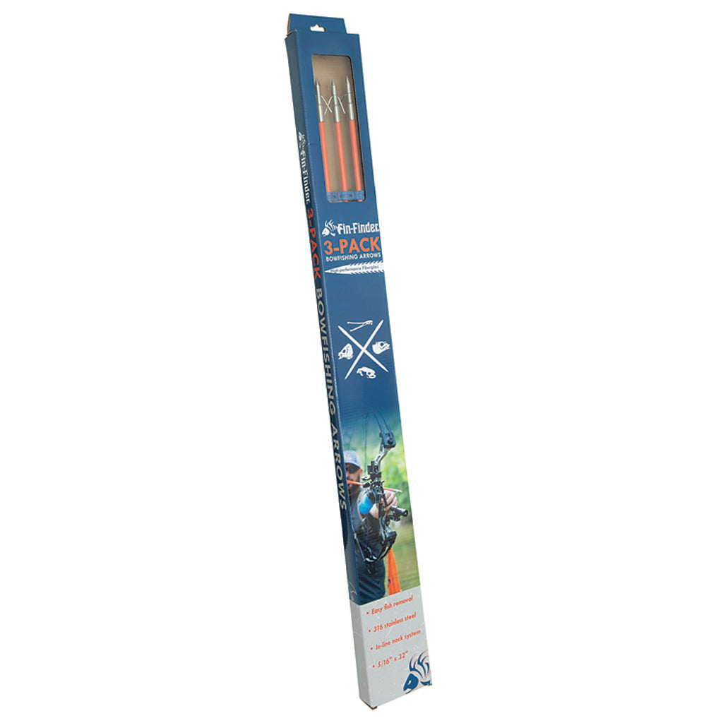 Fin Finder Raider Pro Bowfishing Arrows w/ Riptide Points Orange Slide 3 Pack