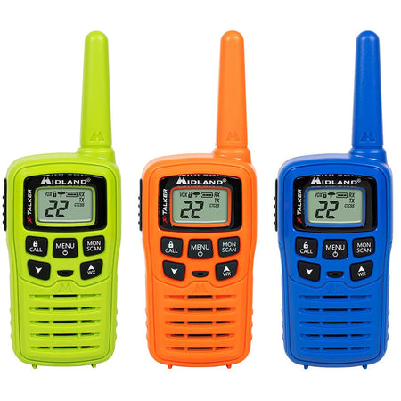 Midland X-Talker T10 Two Way Radio Set Multi Color 3 pk.