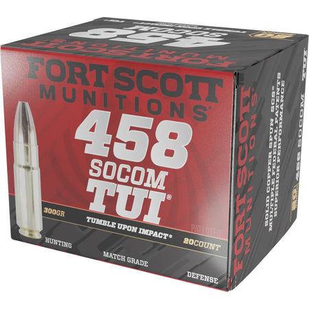 Fort Scott Munitions Tumble Upon Impact (TUI) Solid Copper Spun 300 Grain .458 SOCOM  758381722348