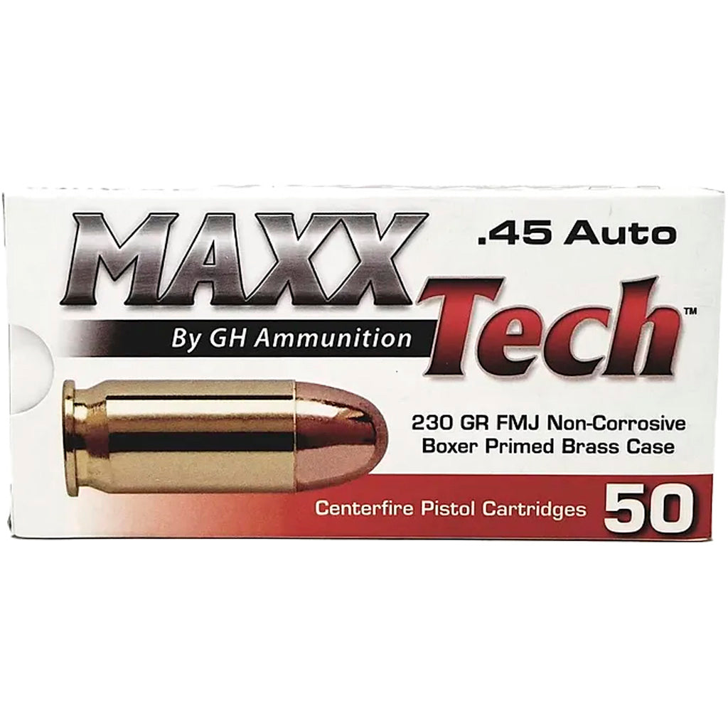 MaxxTech .45 ACP/Auto  230 grain Full Metal Jacket ammunition