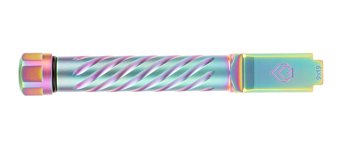 Ballistic Advantage BAPSG195T3W 9mm Glock 19 Gen 3-5 Spiral Fluted Threaded Pistol Barrel Iridescent PVD Hardened Stainless Steel