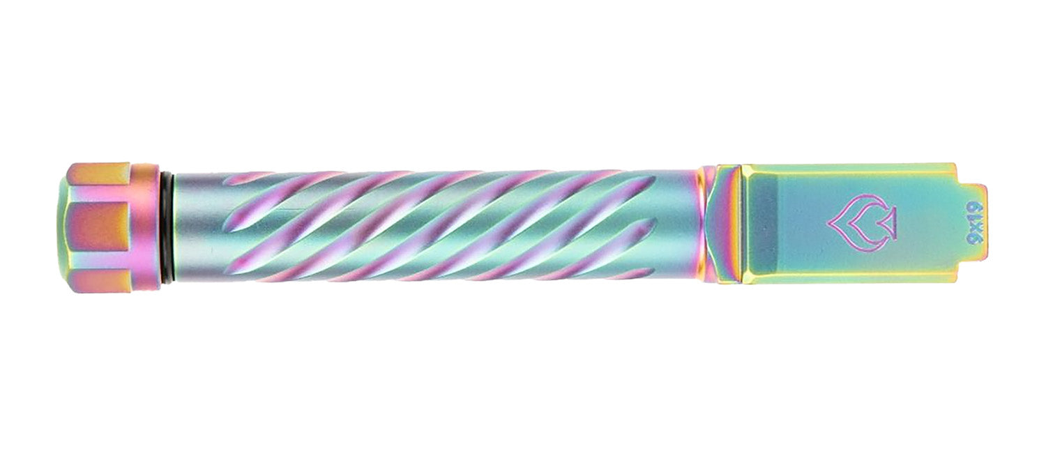 Ballistic Advantage BAPSG195T3W 9mm Glock 19 Gen 3-5 Spiral Fluted Threaded Pistol Barrel Iridescent PVD Hardened Stainless Steel