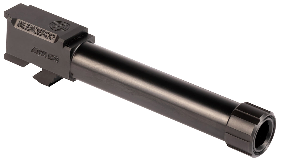 SilencerCo Threaded Barrel AC1757 4.50" .40 S&W for Glock 23, Black Nitride