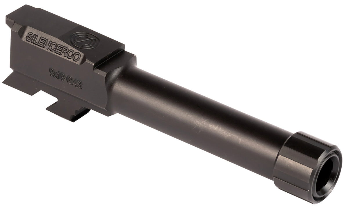 SilencerCo Threaded Barrel AC5049 3.70" 9mm for Glock 43/43X, Black Nitride