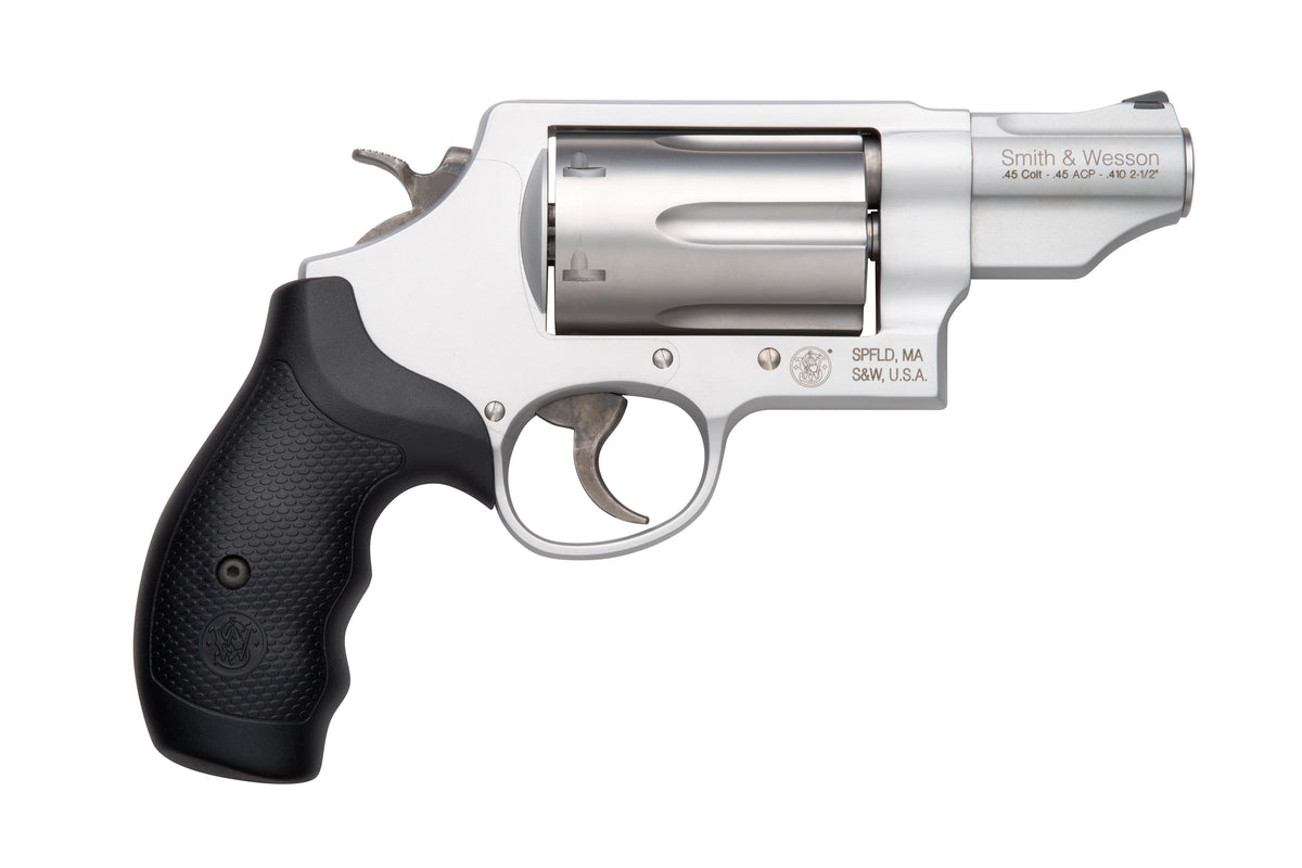 Smith & Wesson 160410 Governor 45 Colt (LC) Or 2.50" 410 Gauge, 2.75" Stainless Barrel, 6rd Stainless Cylinder, Matte Silver Scandium Alloy Z-Frame, Black Polymer Grip