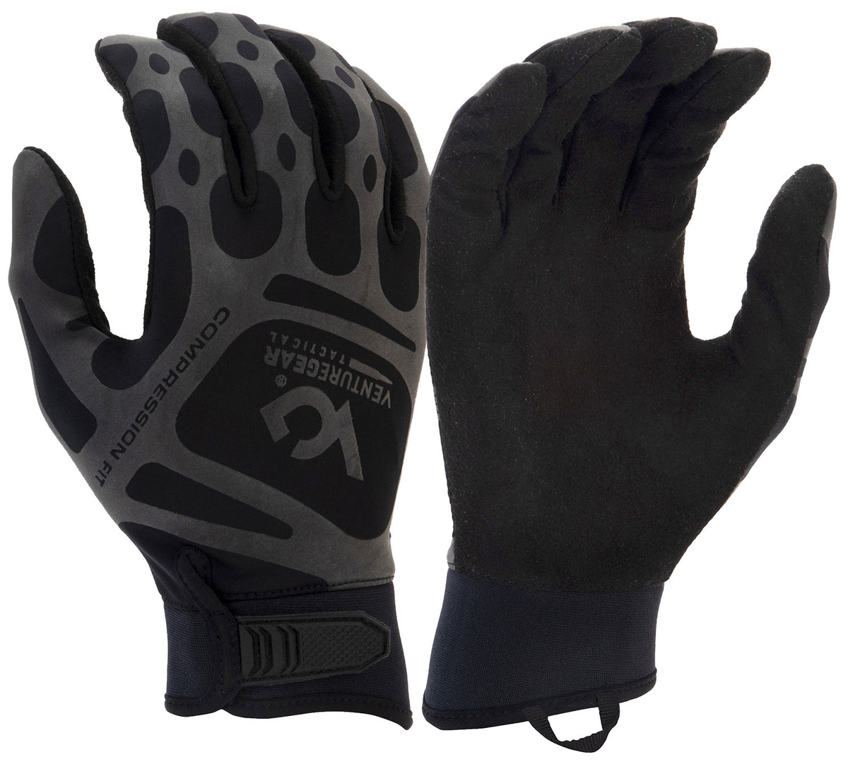 Pyramex VGTG10BM Compression Fit Training Gloves Black Medium Hook & Loop
