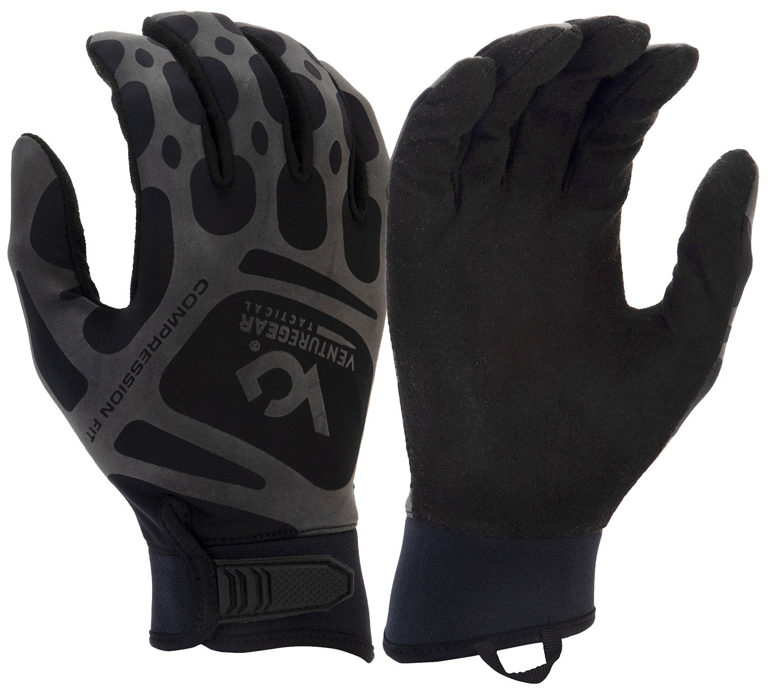 Pyramex VGTG10BM Compression Fit Training Gloves Black Medium Hook & Loop