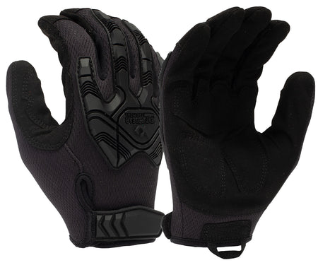Pyramex VGTG40BX2 Venture Gear Heavy-Duty Impact Gloves Black Synthetic Leather XXL Velcro Closure