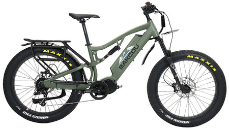 Bakcou Storm G2 25Ah Medium Fat E-Bike Army Green 17" Frame Sram 11-34t Rear Cassette Bafang M620 Mid-Drive Motor