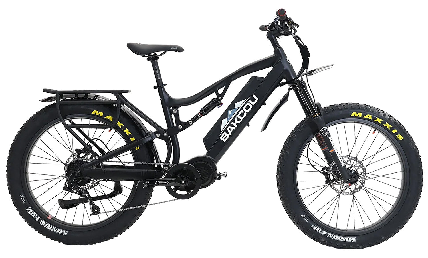 Bakcou Storm G2 25Ah Large Fat E-Bike Matte Black 19" Frame Sram 11-34t Rear Cassette Bafang M620 Mid-Drive Motor