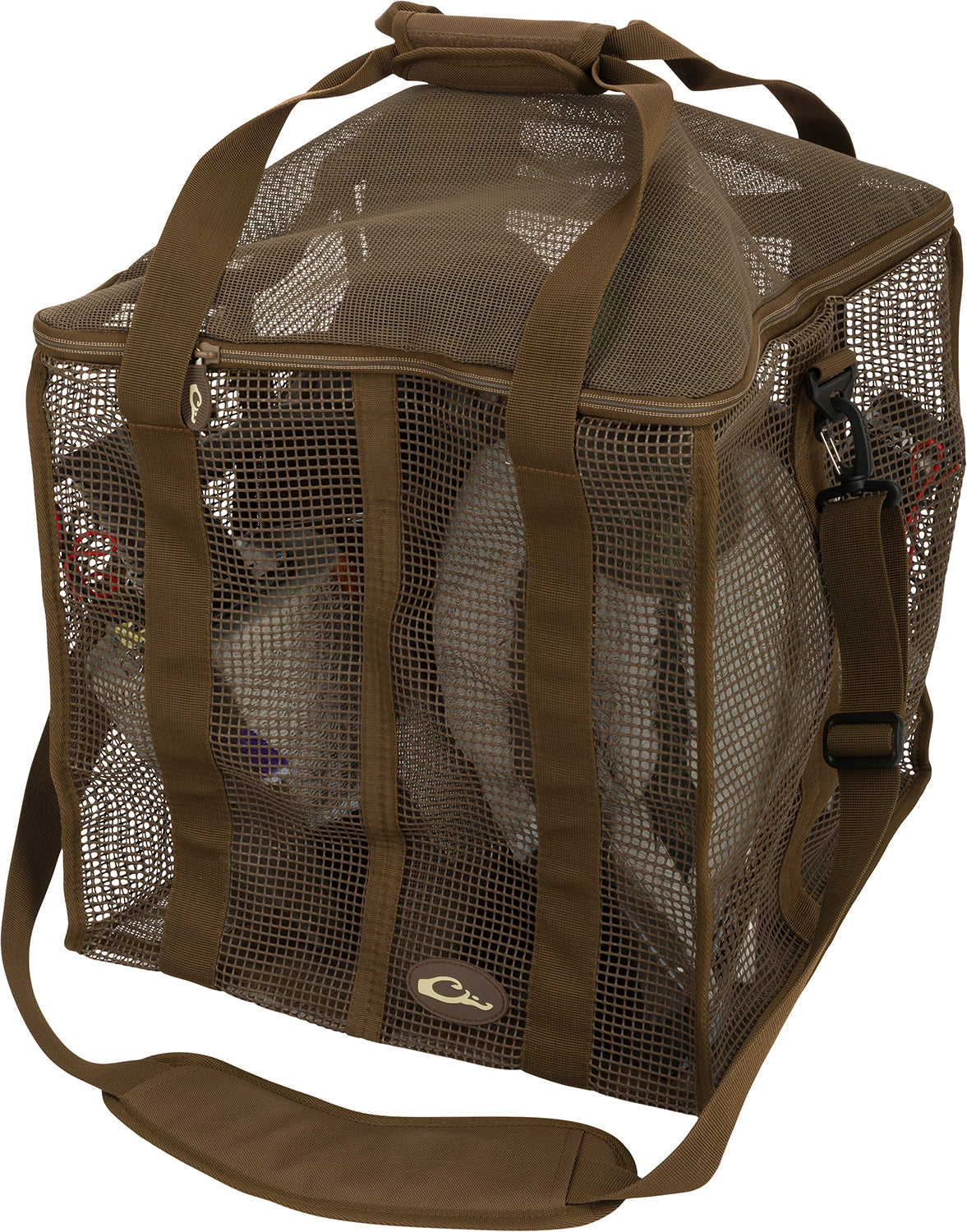 Drake Waterfowl Decoy Bag - 4 Slot Floater Motion Style, Brown Vinyl Coated Mesh