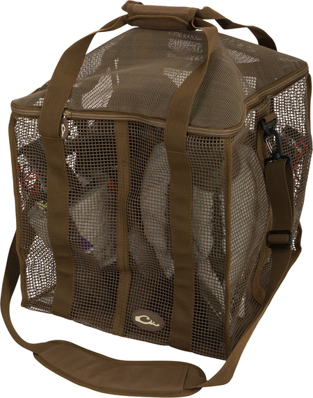 Drake Waterfowl Decoy Bag - 4 Slot Floater Motion Style, Brown Vinyl Coated Mesh