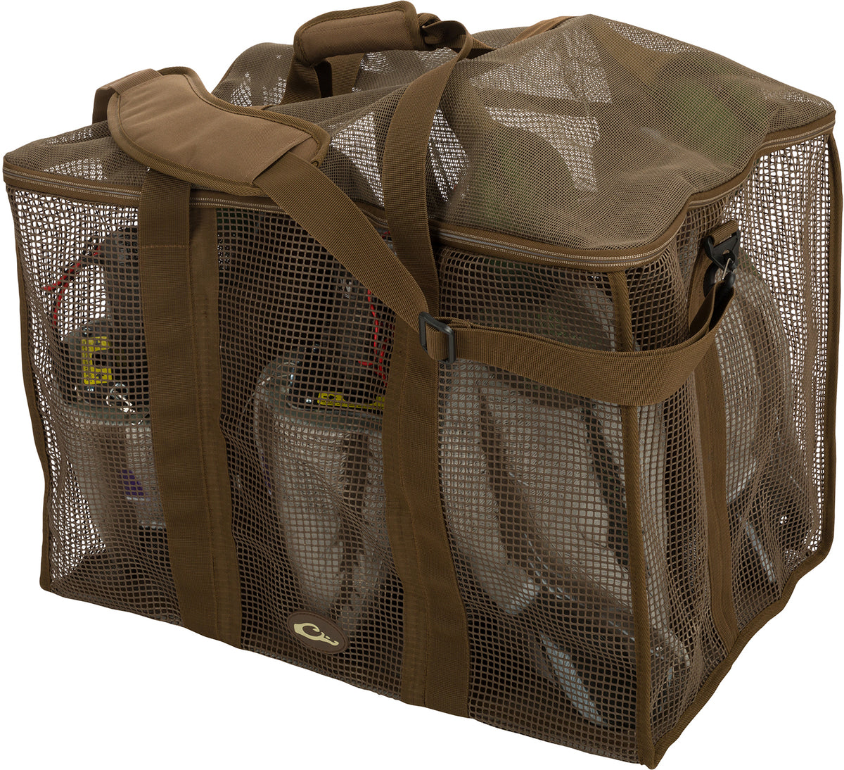 Drake Waterfowl Decoy Bag - 6 Slot Floater Motion Style, Brown Vinyl Coated Mesh