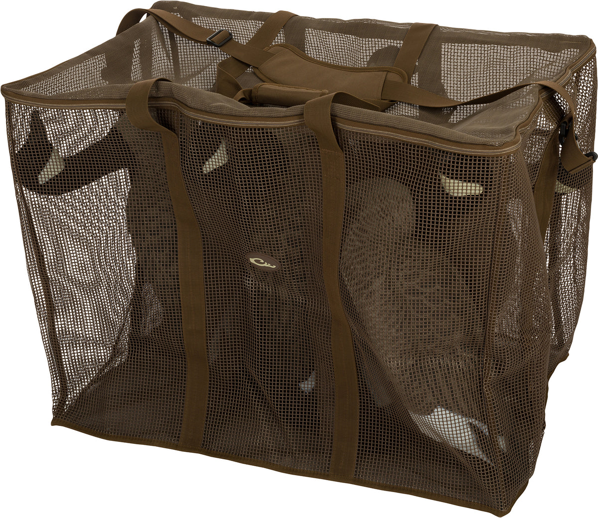 Drake Waterfowl Decoy Bag - 6 Slot Goose Floater Style, Brown Vinyl Coated Mesh