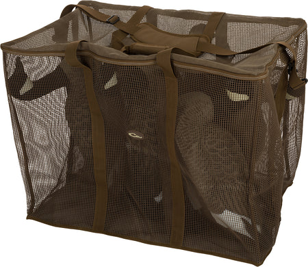 Drake Waterfowl Decoy Bag - 6 Slot Goose Floater Style, Brown Vinyl Coated Mesh