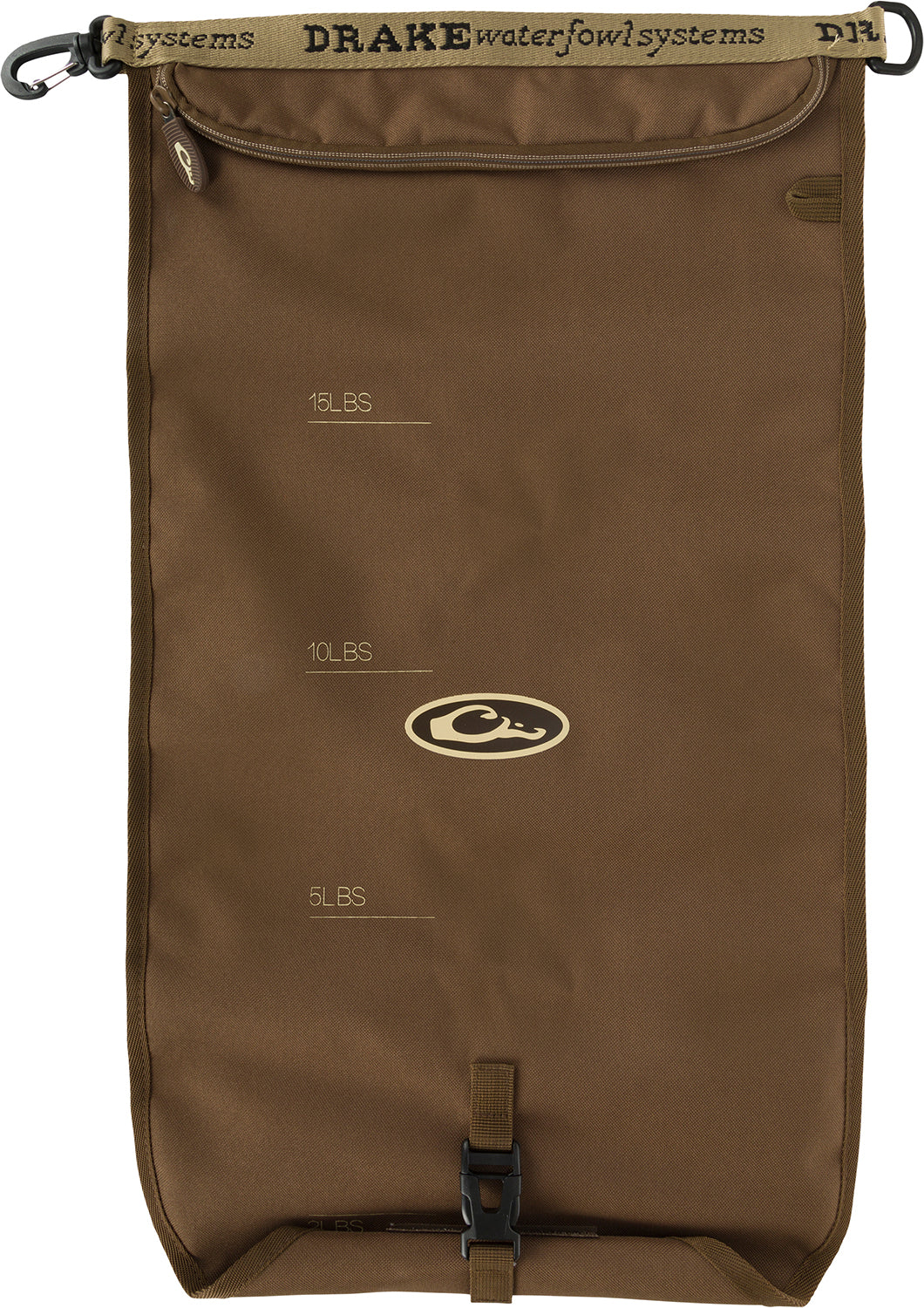 Drake Waterfowl GD8000BRN Gun Dog Brown Travel Food Bag 600D Polyester with Velcro Buckle Closure